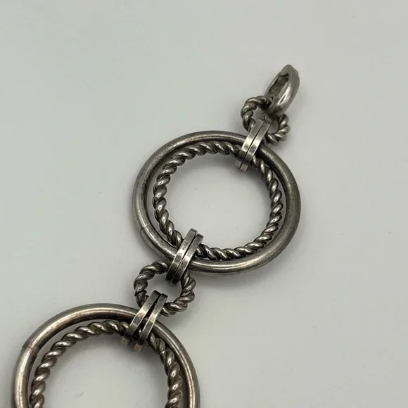 Grosse Germany heavy sterling silver round link twisted chain bracelet vintage